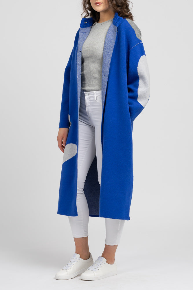 Blumen-Jacquard Mantel Jasmin