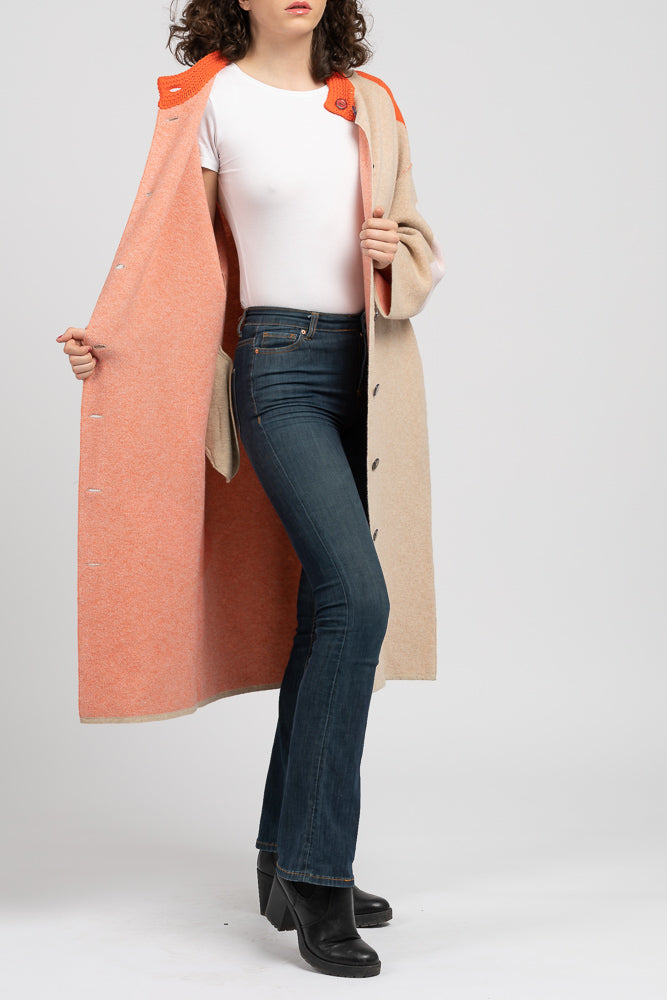 Blumen-Jacquard Mantel Jasmin